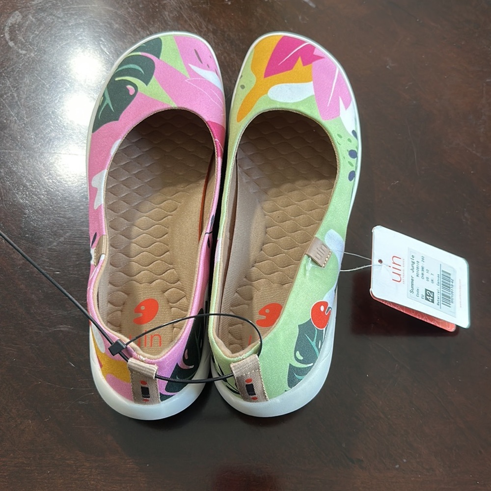 Women's Ballet Flats Floral Lightweight Slip On Comfort Round Toe Shoes - Picture 10 of 14
